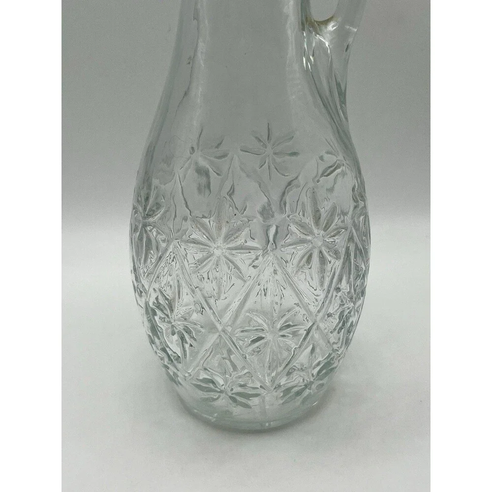 Vintage Indiana Glass Decanter Starburst Diamond Pattern USA 1960s - Picture 8 of 9